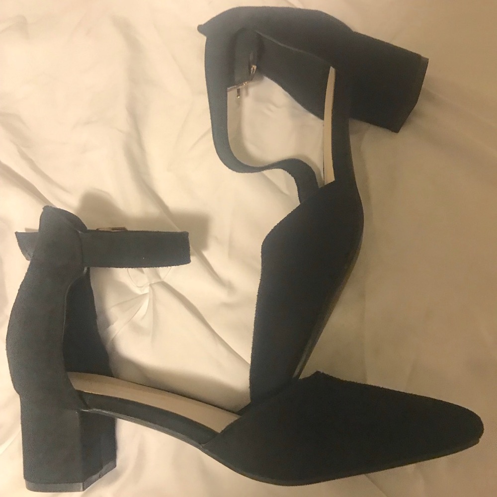 Black strapped heels